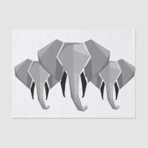 Simple Shapes Geometrics Elephant Head Tissue Paper