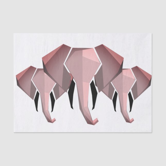 Simple Shapes Geometrics Elephant Head  Tissue Paper (Front)
