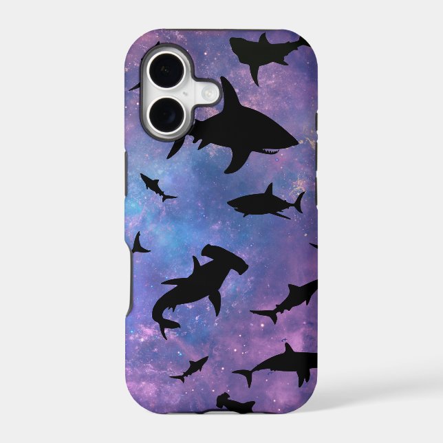 Simple shark fish jaws whale ocean galaxy pattern (Back)