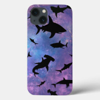 Simple shark fish jaws whale ocean galaxy pattern