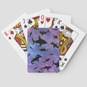Simple shark fish jaws whale ocean galaxy pattern playing cards
