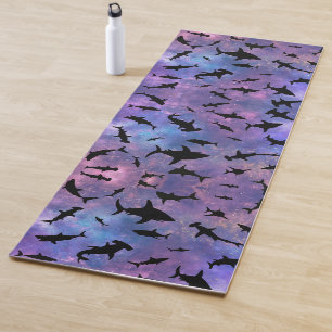 Simple shark fish jaws whale ocean galaxy pattern yoga mat