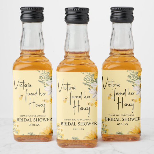 Simple She’s Found Her Honey Bee Bridal Shower Liquor Bottle Label (Bottles)