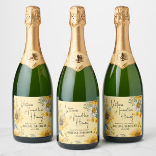 Simple She’s Found Her Honey Bee Bridal Shower Sparkling Wine Label