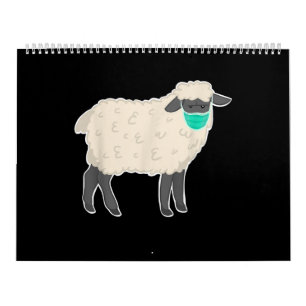 Simple Sheep Wearing Mask   Cute Animal gift Calendar