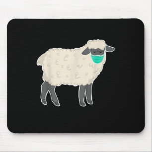 Simple Sheep Wearing Mask Cute Animal gift Mouse Mat