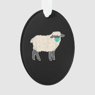 Simple Sheep Wearing Mask Cute Animal gift Ornament