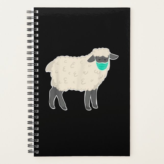 Simple Sheep Wearing Mask | Cute Animal gift Planner (Front)