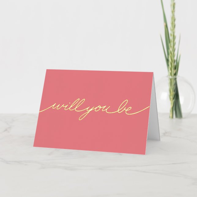 Simple Shiny Bridesmaid Foil Greeting Card (Front)
