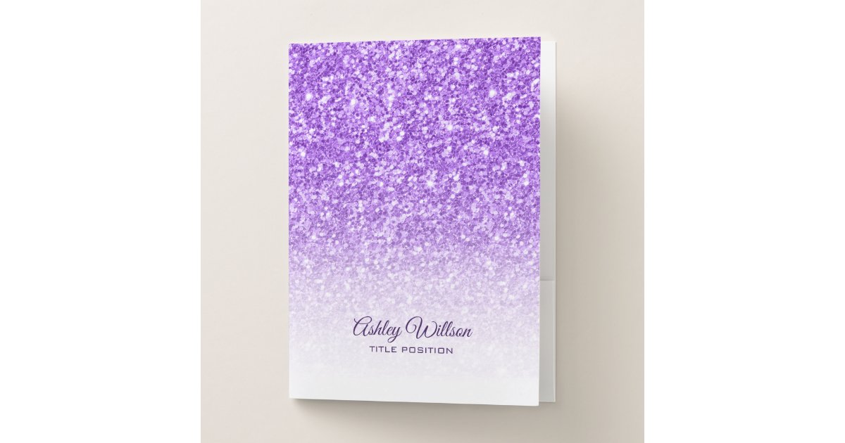 Simple Shiny Glitter Pocket Folder Zazzle