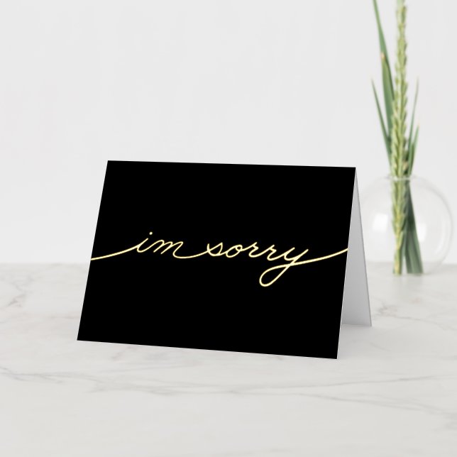 Simple Shiny I'm Sorry Foil Greeting Card (Front)