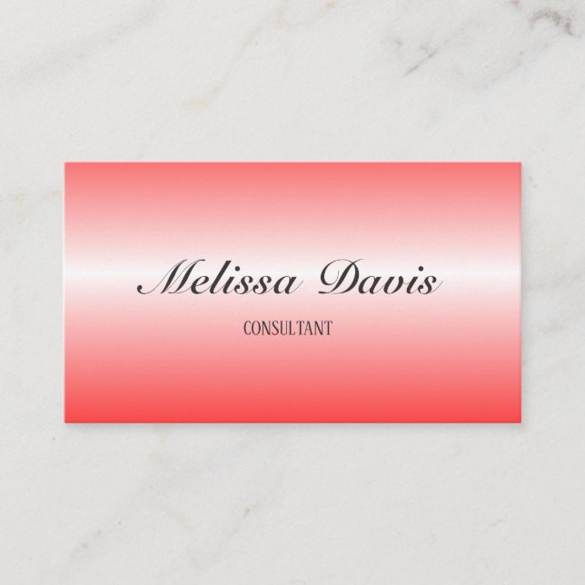 Simple shiny red business card (Front)