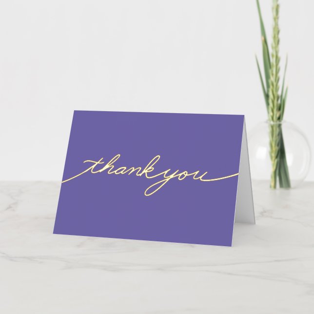 Simple Shiny Thank You Foil Greeting Card (Front)