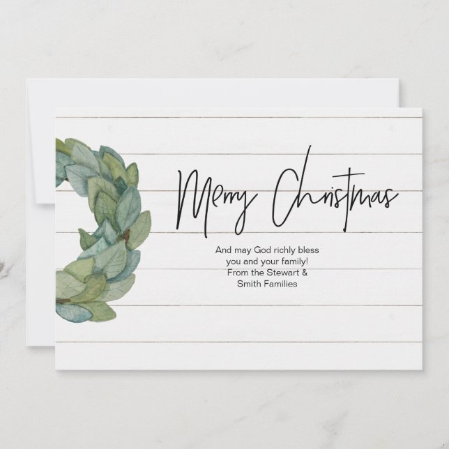 Simple Shiplap Magnolia Farmhouse Christmas Card (Front)