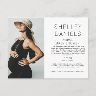 Simple Shower by Mail Photo Baby Shower Invitation Postcard