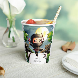 Simple Shuriken Ninja Birthday Paper Cups