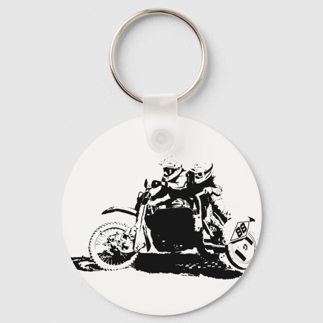 Simple Sidecarcross Design Key Ring (Front)