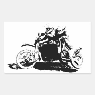 Simple Sidecarcross Design Rectangular Sticker