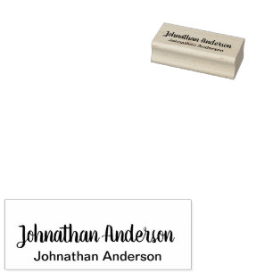 Simple Signature and Printed Name Template Rubber Stamp