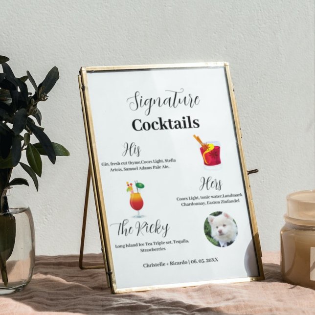 Simple signature cocktails wedding  bar Poster (Creator Uploaded)