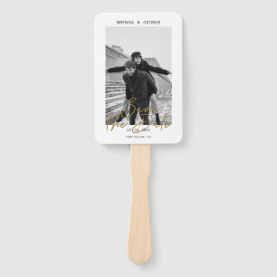 Simple Signature Minimalist Photo Save the Date Hand Fan