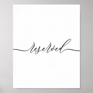 Simple Signature Table Reserved Poster