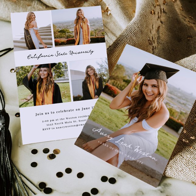  Simple Signed Photo Graduation Invitation Card  (Creator Uploaded)