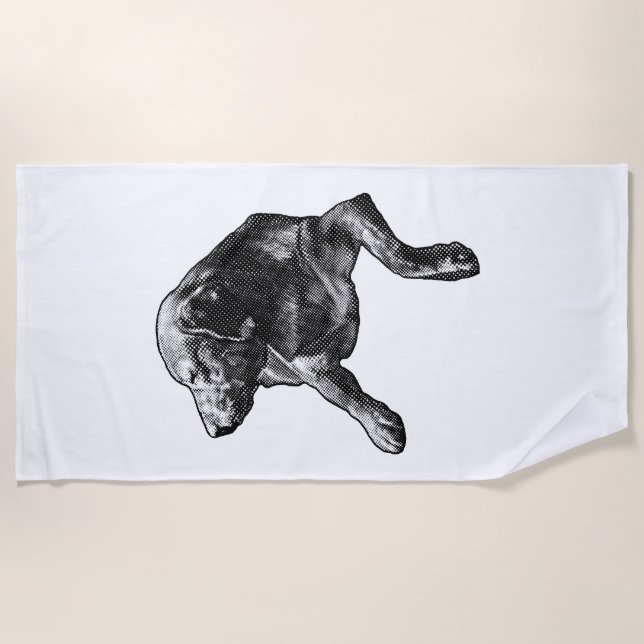 Simple Silhouette with Fine Dots Beach Towel (Front)