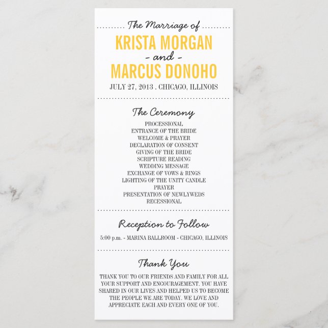 Simple Silhouettes Program Rack Card-30 Programme (Front)