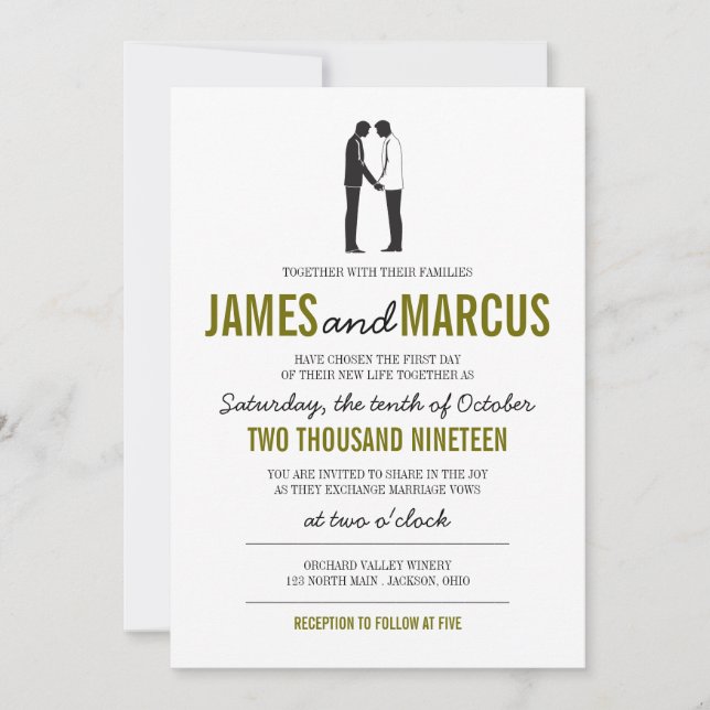 Simple Silhouettes Wedding Invitation (Front)