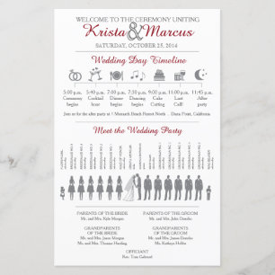 Simple Silhouettes Wedding Program