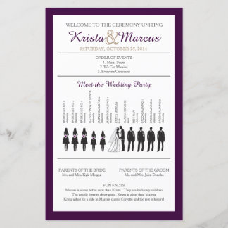 Simple Silhouettes Wedding Program