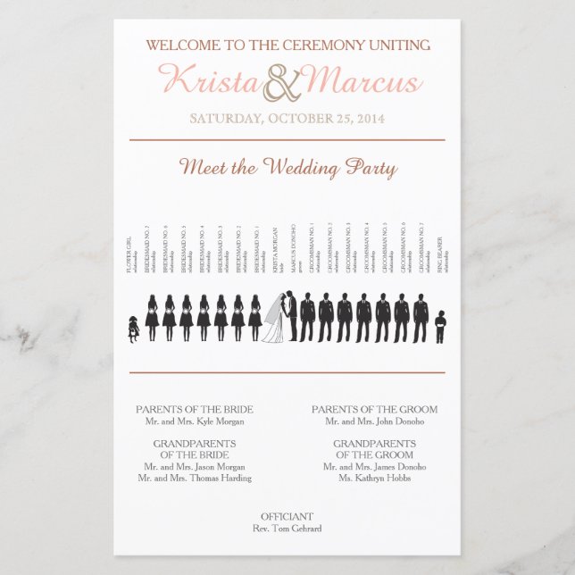Simple Silhouettes Wedding Program (Front)