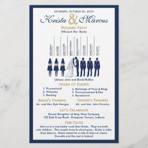 Simple Silhouettes Wedding Program Flyer