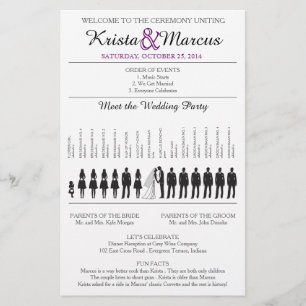 Simple Silhouettes Wedding Program Flyer