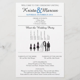 Simple Silhouettes Wedding Program Flyer
