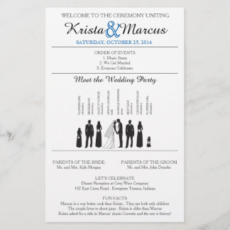 Simple Silhouettes Wedding Program Flyer