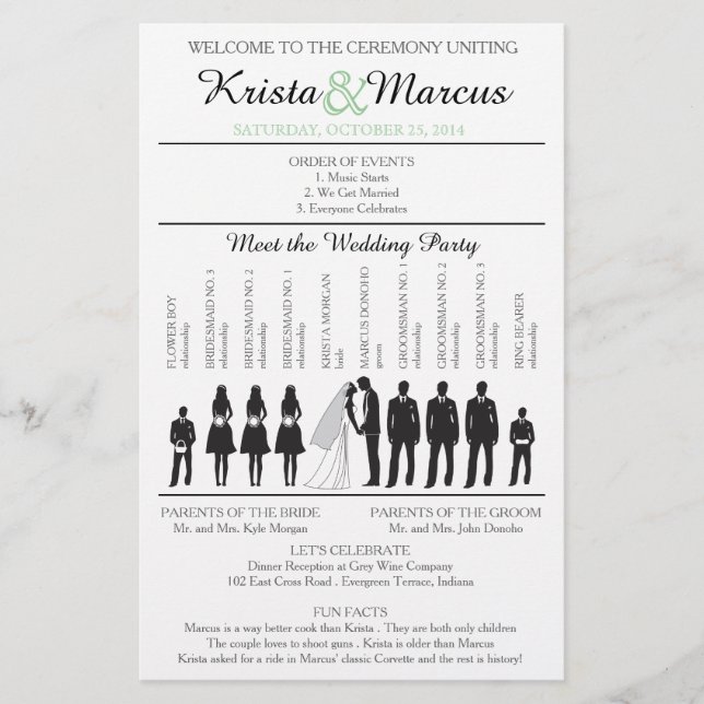 Simple Silhouettes Wedding Program Flyer-2B (Front)