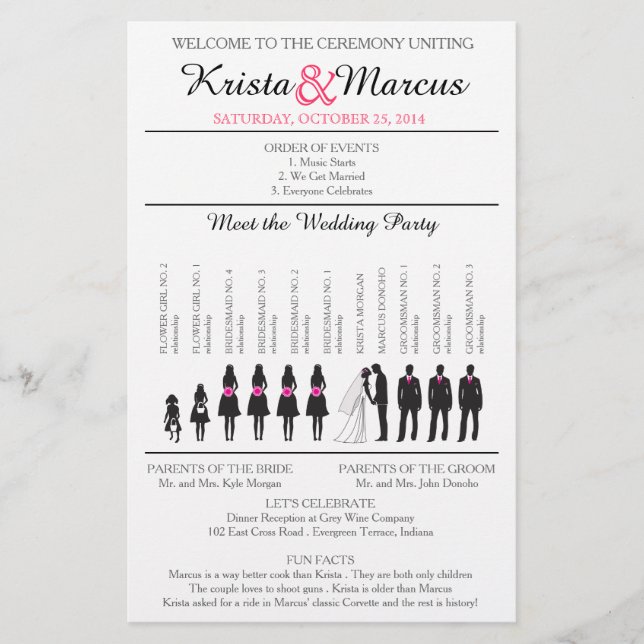 Simple Silhouettes Wedding Program Flyer-3 (Front)