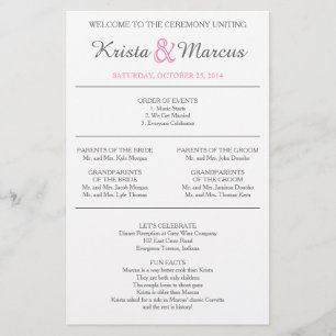 Simple Silhouettes Wedding Program Flyer-CATS