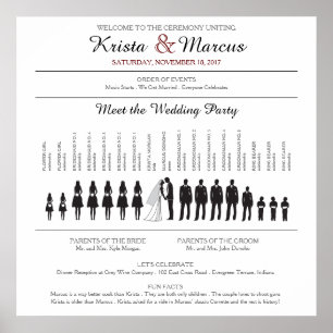 Simple Silhouettes Wedding Program Poster