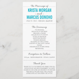 Simple Silhouettes Wedding Program Rack Card
