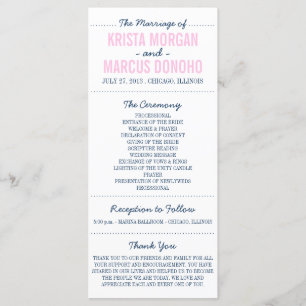 Simple Silhouettes Wedding Program Rack Card