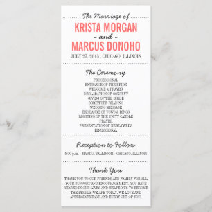 Simple Silhouettes Wedding Program Rack Card 14