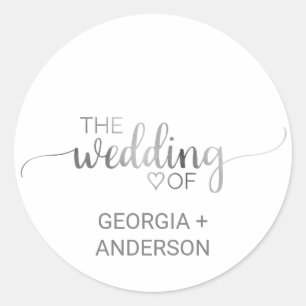 Simple Silver Calligraphy Wedding Envelope Seal