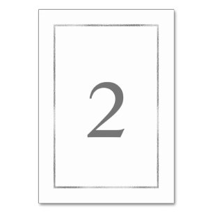 Simple Silver Foil Frame wedding Table Number