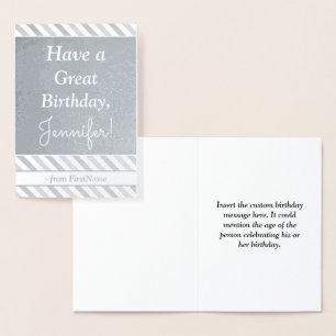 Simple Silver Foil "Have a Great Birthday" Card