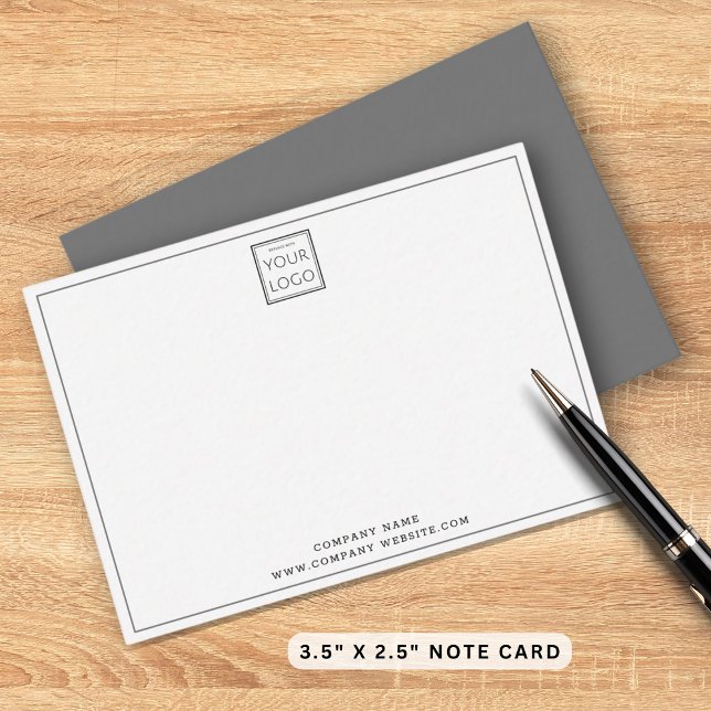 Simple Silver Grey Business Logo Company Name  Card (Creator Uploaded)