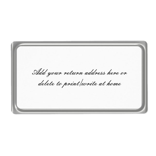 Simple Silver Grey Frame Mailing Labels (Front)