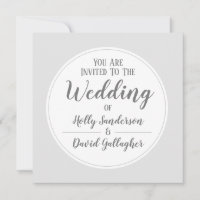 Simple Silver Grey & White Wedding Day